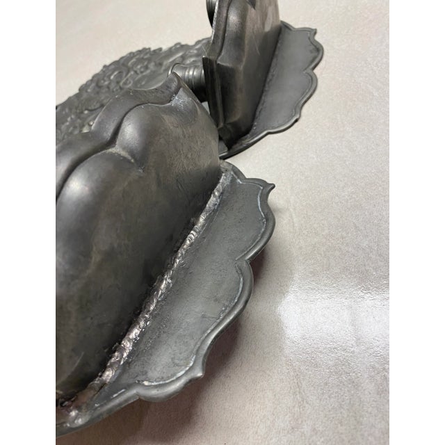 Pair of 1920s Pewter Candle Sconces With the Royal Coat of Arms For Sale - Image 11 of 11