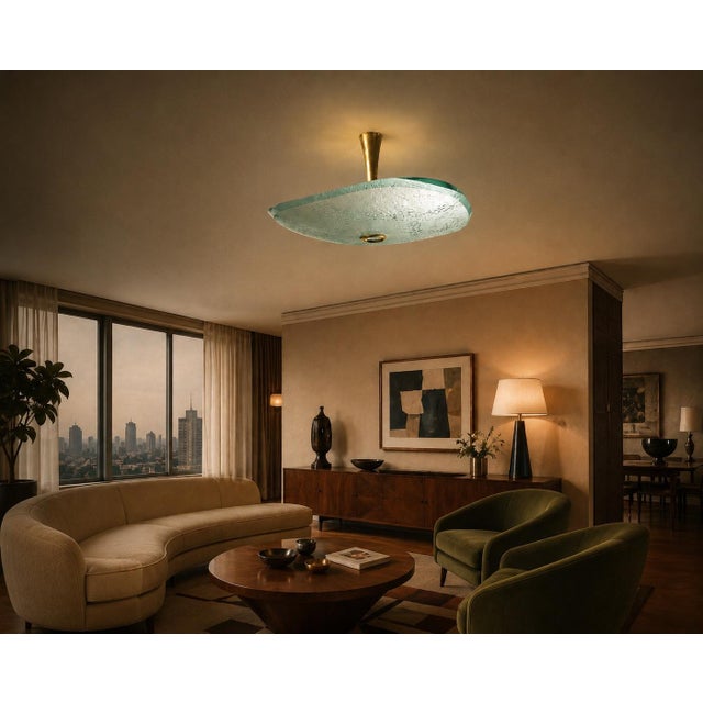 Rare Ceiling Light No. 2067 by Max Ingrand for Fontana Arte 1957 For Sale In New York - Image 6 of 8