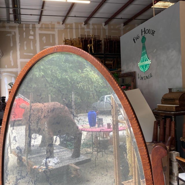 Gorgeous Vintage standing mirror with mercury beveled glass and wooden marquetry! This is such a stunning piece that makes...