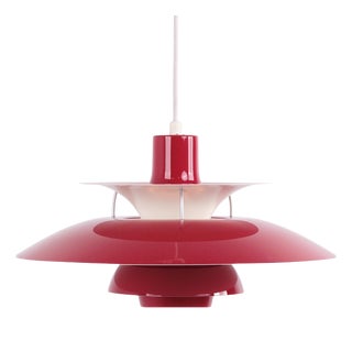 Model PH 5 Pendant in Red Lacquered Metal by Poul Henningsen for Louis Poulsen For Sale