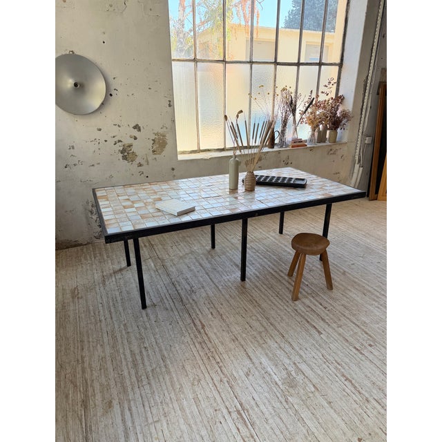 Vintage Tiled Dining Table from Capron, 1950s For Sale - Image 3 of 18