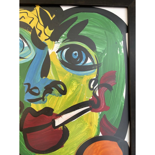Peter Keil Peter Keil Portrait of One Smoking Painting, Framed For Sale - Image 4 of 5