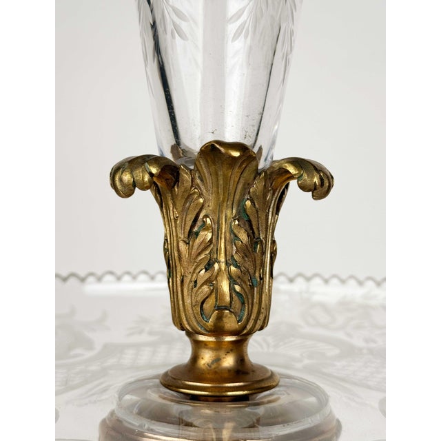 Metal Very Large 19th Century French Gilt Bronze & Cut Crystal Centerpiece by Christofle Et Cie For Sale - Image 7 of 12