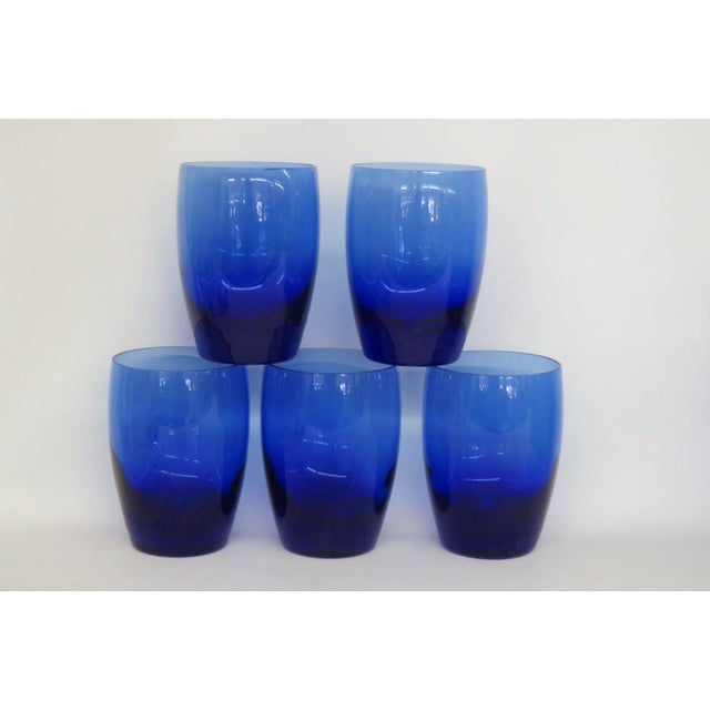 Mid 20th Century Cobalt Blue Glass Tumblers Bar Cups Mid Century Modern Drinkware - Set of 13 For Sale - Image 12 of 16