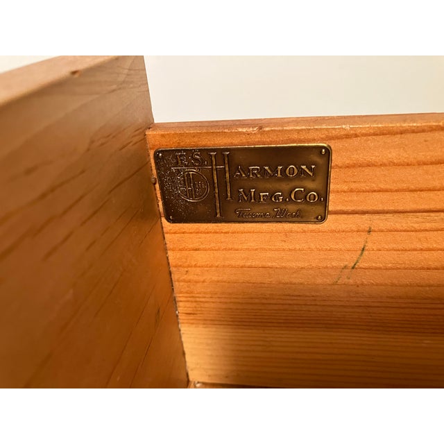 Mid-Century Modern Highboy Chest of Drawers by Harmon A quintessential piece of 1950s Americana, this tall highboy chest...