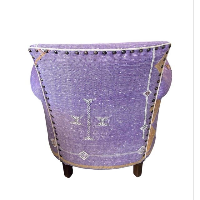 Moroccan Handcrafted Moroccan Sabra Silk Club Chair - Marrakech For Sale - Image 3 of 9