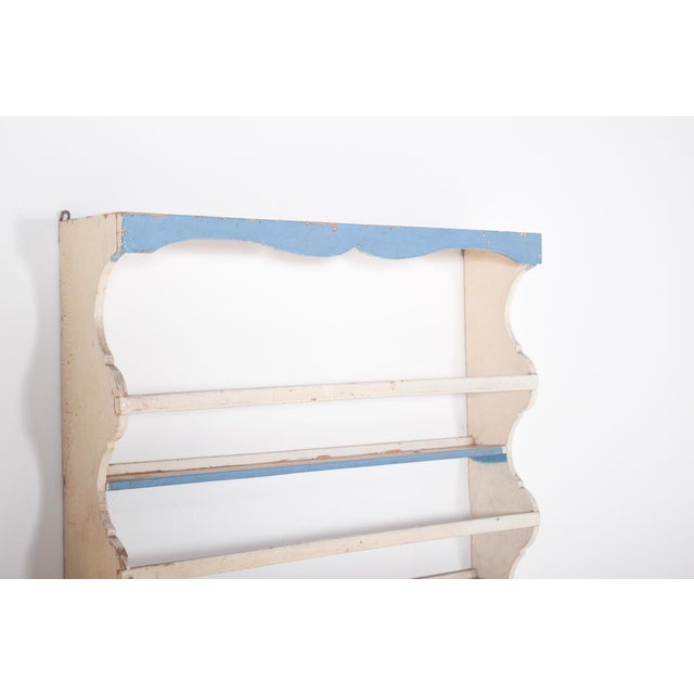 1950s White and Sky-Blue Painted Portuguese Plate Rack, 1950 For Sale - Image 5 of 9