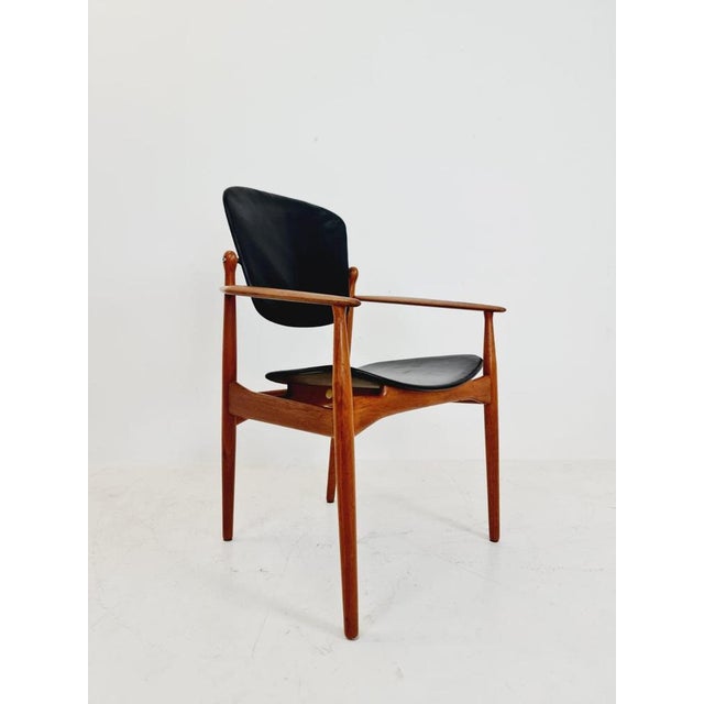 Wood Danish Teak and Leather Chair by Arne Vodder for France & Daverkosen, 1960s For Sale - Image 7 of 11