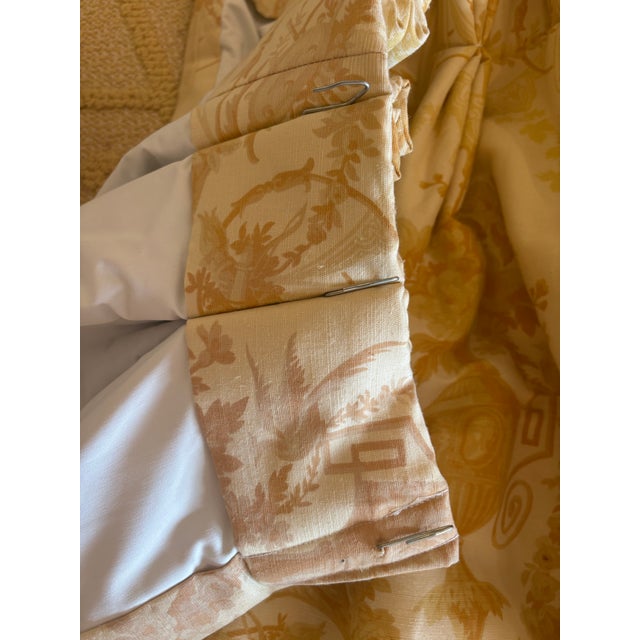1996 Zoffany “Floral Urn” Bespoke 140" Drapery Ensemble With Lamps For Sale - Image 17 of 18