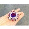 Bochic "Orient" Vintage Amethyst & Ruby & Multi Gem Ring 18K & Silver For Sale - Image 16 of 18