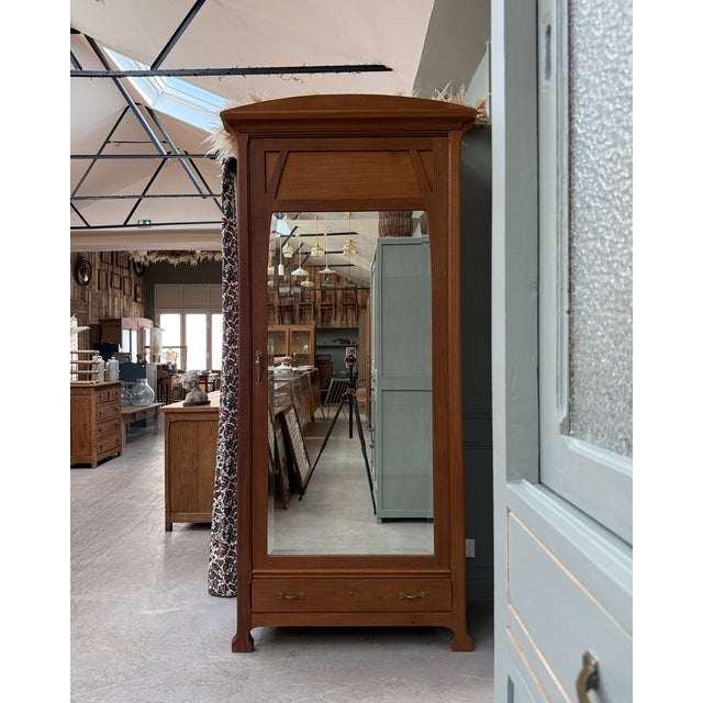 Large Art Nouveau Bonnetière in Mahogany, 1890s For Sale - Image 14 of 14