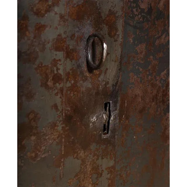 Two Door Industrial Riveted Steel Automotive Locking Tool Cabinet, Circa 1900 For Sale - Image 9 of 13