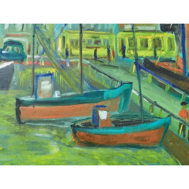 A. Niclass, Port City, Oil on Canvas For Sale - Image 4 of 10