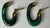 1970s Malachite and 14k Yellow Gold Elongated Hoop Earrings, a Pair - For Sale In Monterey, CA - Image 6 of 8