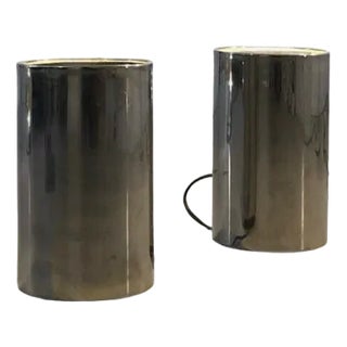 Cylindrical Corfou Table Lamps Saint-Germain Lumière Edition, France, 1980s, Set of 2 For Sale