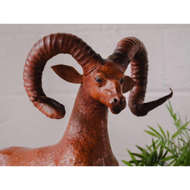 Mid-Century Modern Mid 20th Century Ram Leather Sculpture For Sale - Image 3 of 6
