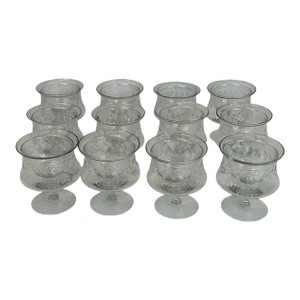 Mid 20th Century Set of 12 Vintage Crystal Caviar Seafood Servers