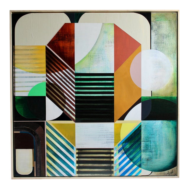 Contemporary Painting "Dynamic Forms Set Against One Another" by Mary Crane Nutter For Sale