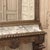 19th Century French Walnut Louis XIV Style Marble-Top Console & Beveled Mirror For Sale - Image 10 of 12