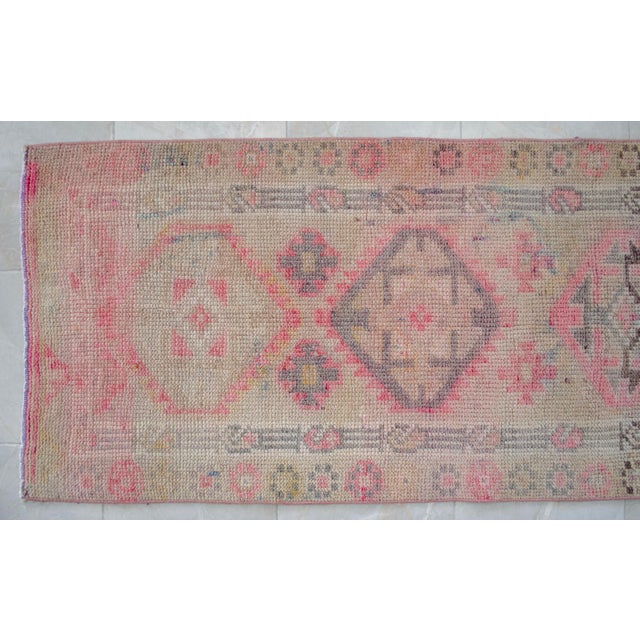 1960s Muted Colors Hand Knotted Runner Rug Turkish Hallway Rug - 2'9" X 10'3" For Sale - Image 10 of 14