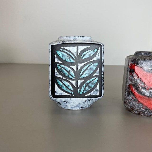 Fat Lava Ceramic Pottery Vases from Strehla Ceramic, Germany, 1970s, Set of 2 For Sale - Image 4 of 18