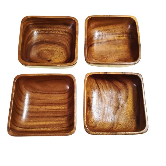 1960s Mid Century Modern Genuine Shell-Craft Products Capiz & Wood Salad Set - 7 Pieces For Sale In Tampa - Image 6 of 17