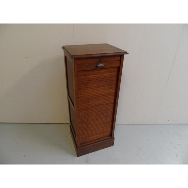 Antique Filing Cabinet with Roller Shutter, 1890s For Sale - Image 9 of 10