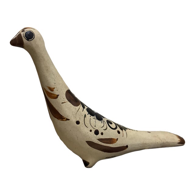 Mexican Tonala Pottery Bird, a Type of Folk Art Figurine From Mexico For Sale