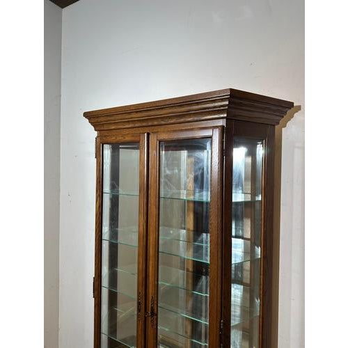 Vintage Display Cabinet in Oak with Glass Shelves For Sale - Image 3 of 8