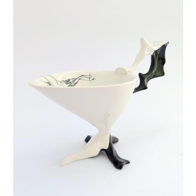 Vintage Model C73 Ceramic Teacup and Saucer by Antonia Campi for Laveno, 1950s, Set of 2 For Sale - Image 4 of 15