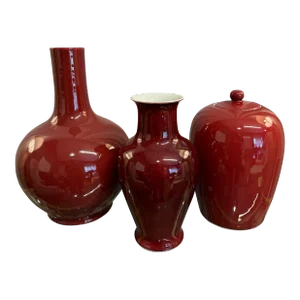 Asian Oxblood Jars, S/3