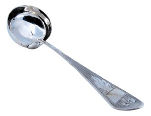 Silver Soup Ladle with Engravings