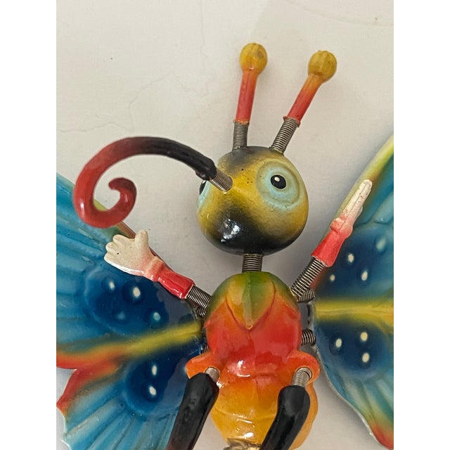 Shabby Chic 1970s Whimsical Butterfly Lamp Finial Handpainted For Sale - Image 3 of 3