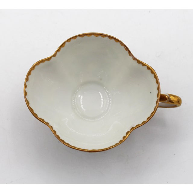 Circa 1888-1916 Richard Klemm, Dresden Quatrefoil Demitasse Cups & Saucers For Sale - Image 10 of 11