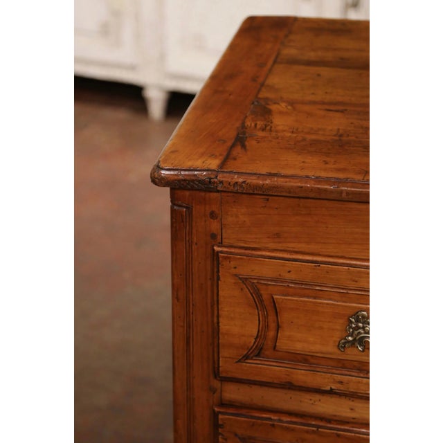 Wood 18th Century French Louis XV Cherry Commode Sauteuse With Bronze Mounts For Sale - Image 7 of 11