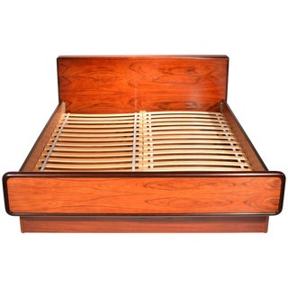 Nordisk Andels-Eksport Danish Modern Rosewood Queen Platform Bed For Sale