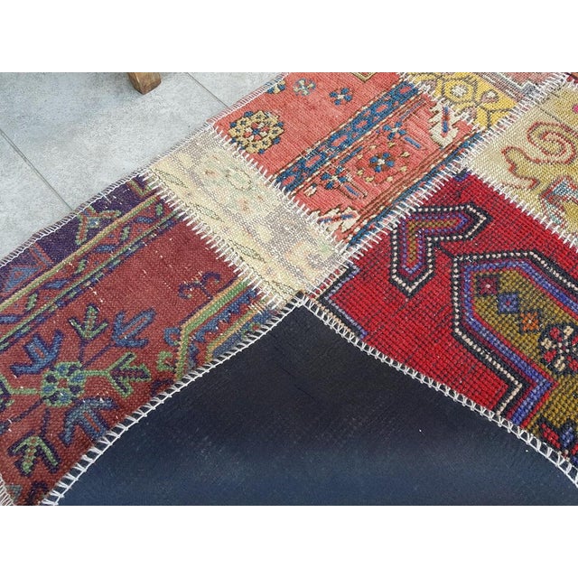 Mid 20th Century Muted Oushak Hallway Runner Rug For Sale - Image 9 of 10