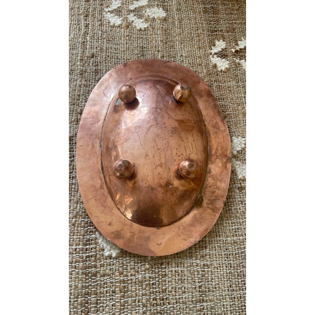 Vintage Copper Serving Tray With Brass Rivet Design For Sale In Chicago - Image 6 of 8