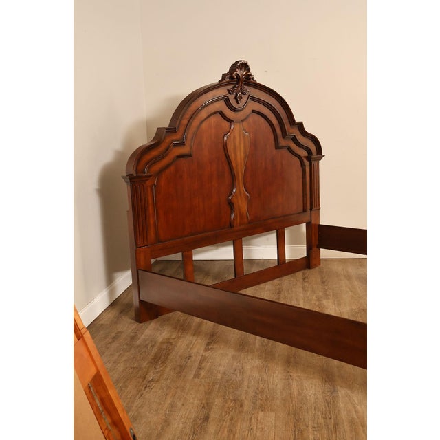 Baroque Baroque Style King Size Mahogany High Back Carved Bed Frame For Sale - Image 3 of 18