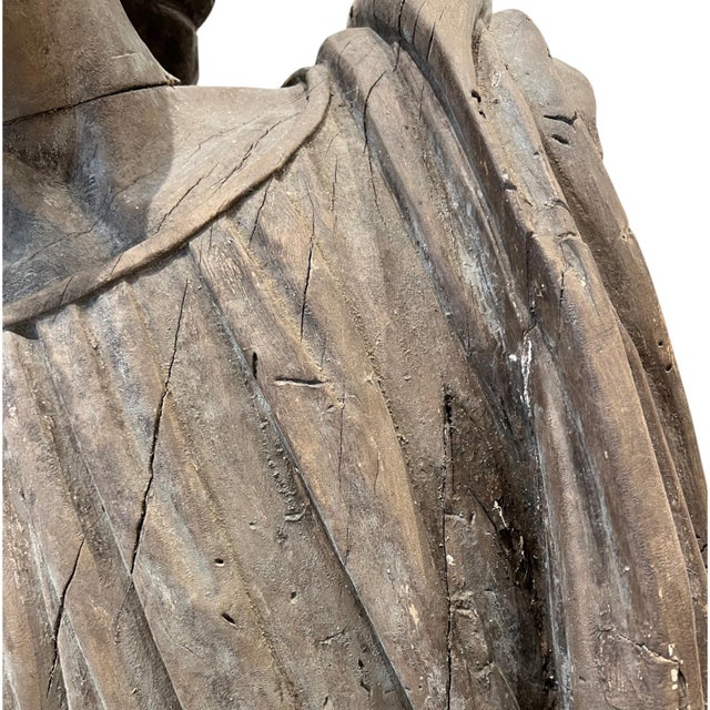 17th Century 17th Century Belgian Linden Wood Statue of Mary Magdalene For Sale - Image 5 of 6