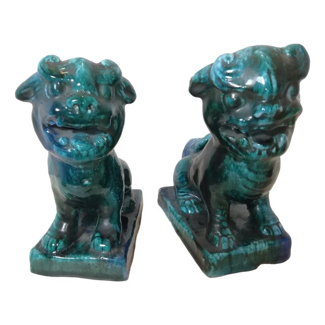 Ceramic Pho Dogs from Marcello Fantoni, Italy, 1950s, Set of 2 For Sale