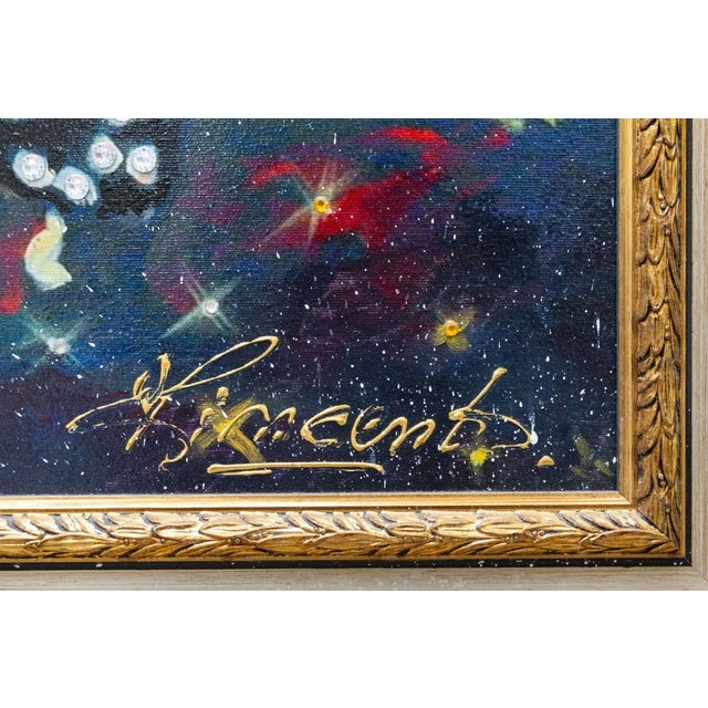 Magnificent portrait of Elvis made by the Salento artist Vicent Brunetti Mixed technique: painting on canvas with the...