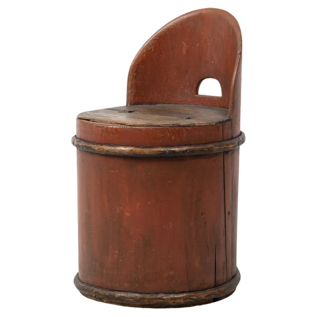 Antique Swedish Folk Art Stump Chair For Sale
