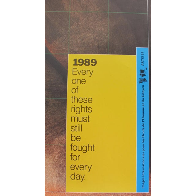 1989 Original Poster for Artis 89's Images Internationales Pour Les Droits De l'Homme Et Du Citoyen - Declaration For Sale - Image 4 of 5