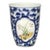 Vintage Qing Blue & White Porcelain Cup – Famille Rose Orchid Medallion, "Qing Dynasty Collection" Mark For Sale