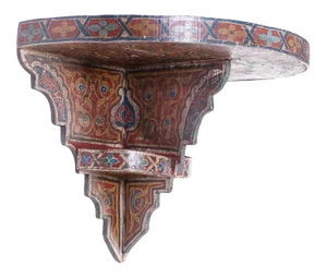 Early 20th Century Moroccan Painted Wall Shelf or Bracket