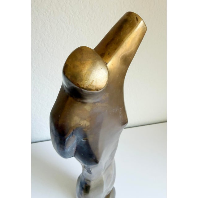 1970s Brass Nude Sculpture by Artist Emiel De Block For Sale - Image 4 of 12