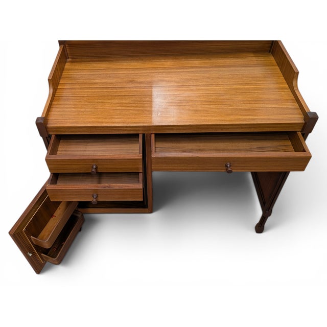 Vintage 3V Dressing Table with Tilting Mirror and Integrated Lamp, 1950s For Sale - Image 10 of 17