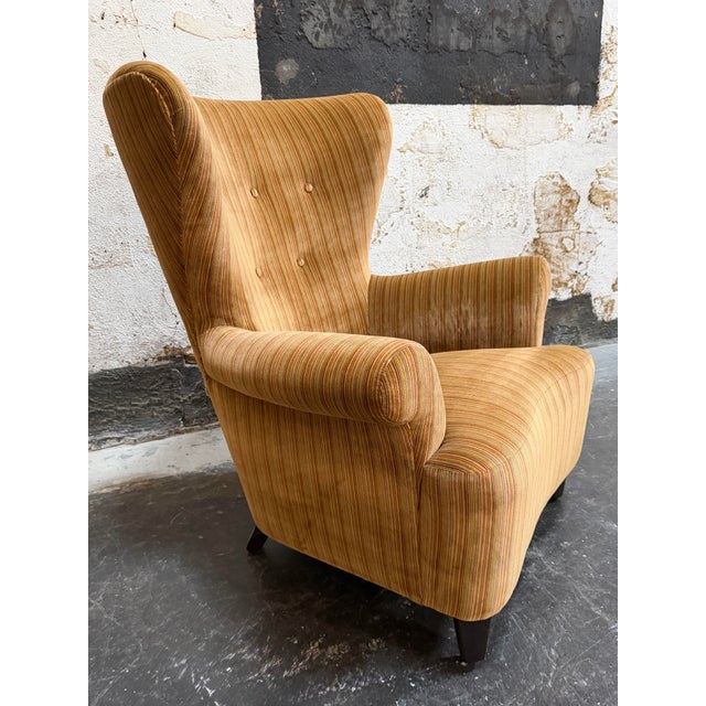 Mid-Century Modern Vintage Swedish Art Moderne Lounge Wing Chair C 1940 - Fully Restored For Sale - Image 3 of 10