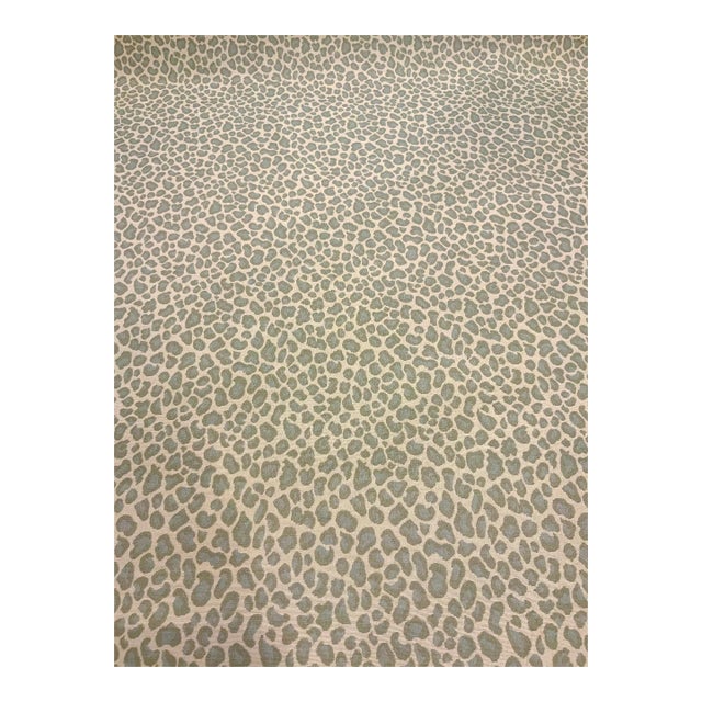 Chaddock Modern Blue and Green Leopard Print Designer Fabric F8043 Sea - 16 Yards For Sale